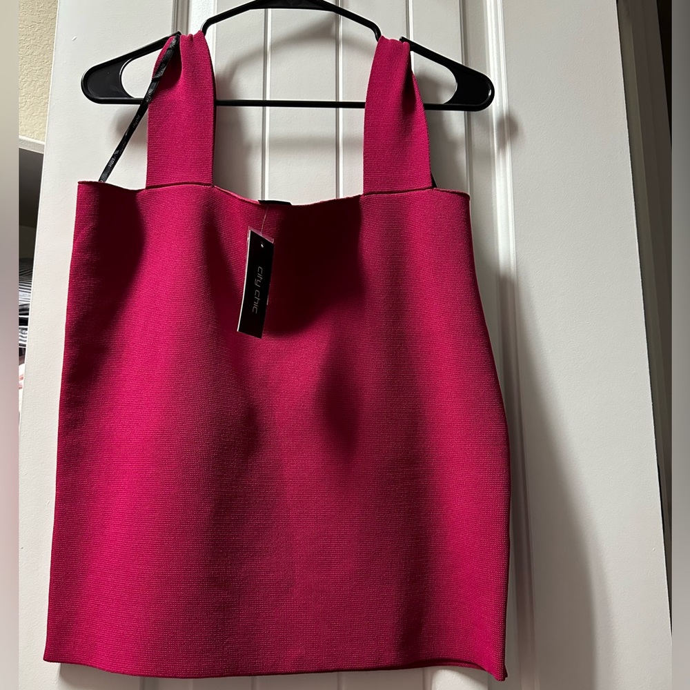 Square neck tank - fuschia